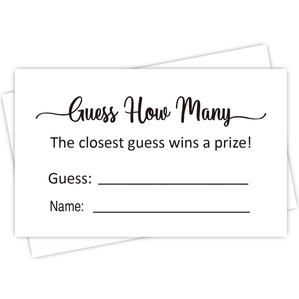 Black and White Guess How Many Game Cards (50 count)